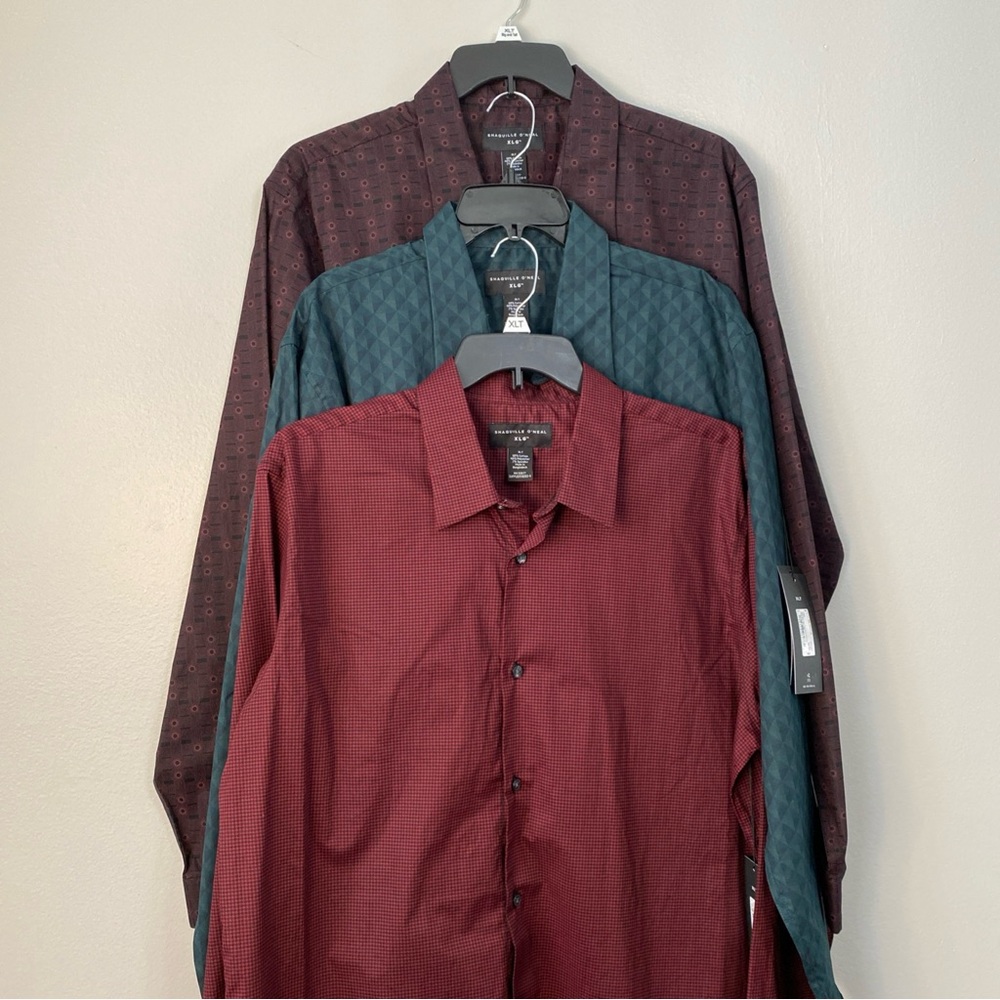 3 Shaquille O’Neal dress shirts size XLT Retail $65 Each